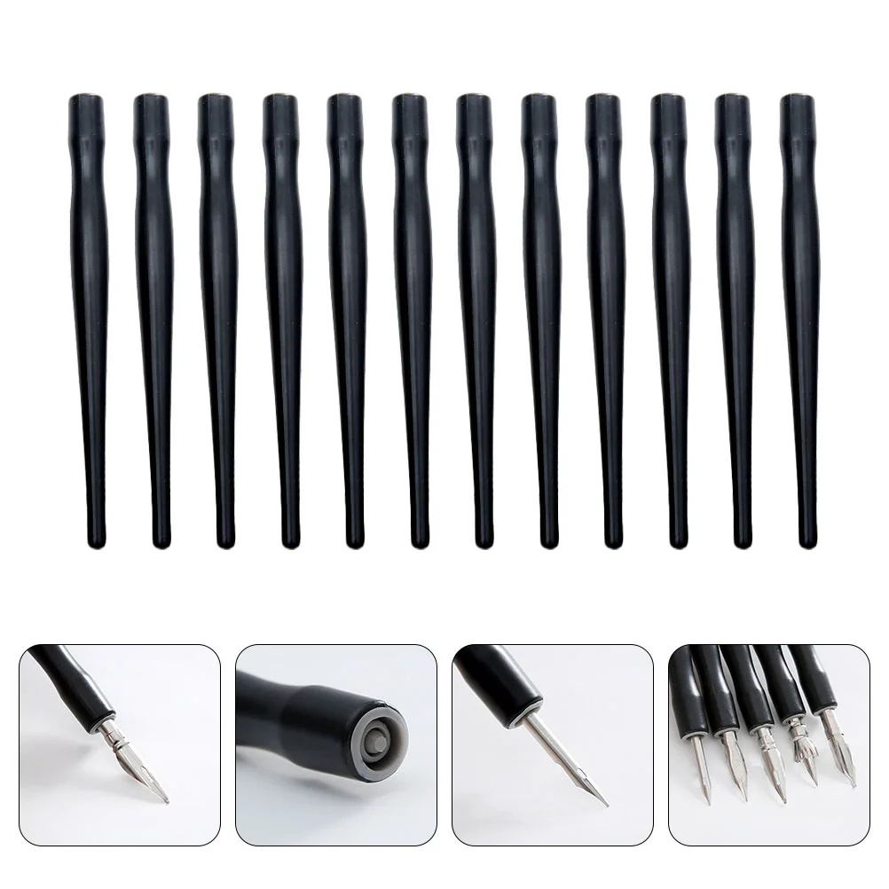 

12pcs Professional Durable Plastic Dip Pen Nib Holder Drawing Penholder Penholder