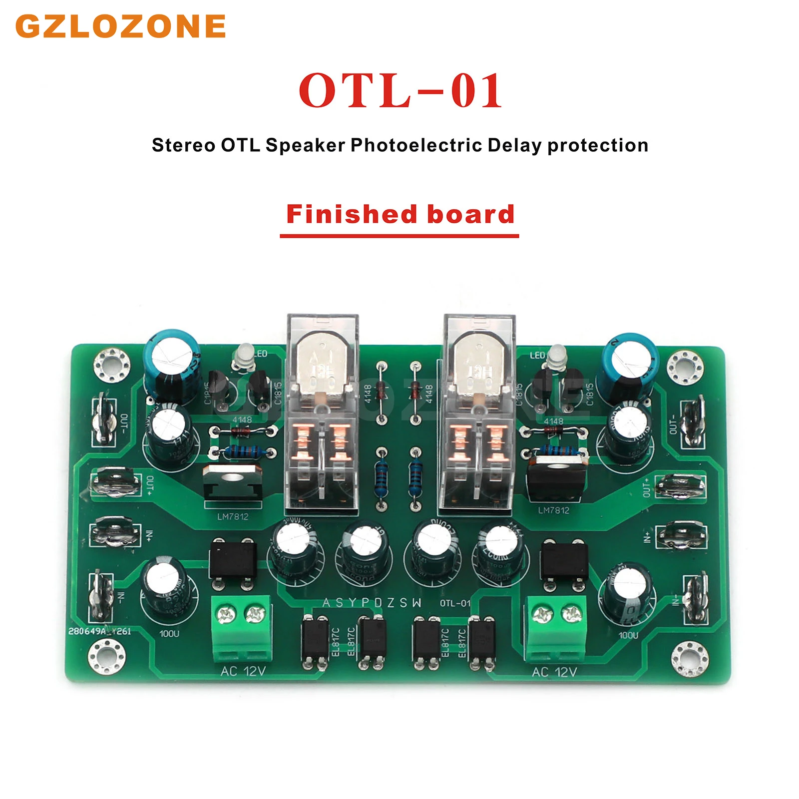 

OTL-01 Stereo OTL Speaker Delay protection Photoelectric SPK Protection DIY Kit/Finished board For A21SE