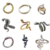 vintage winding snake shaped ring aesthetic metal snake shaped finger jewelry unisex unisex cool style finger decoration