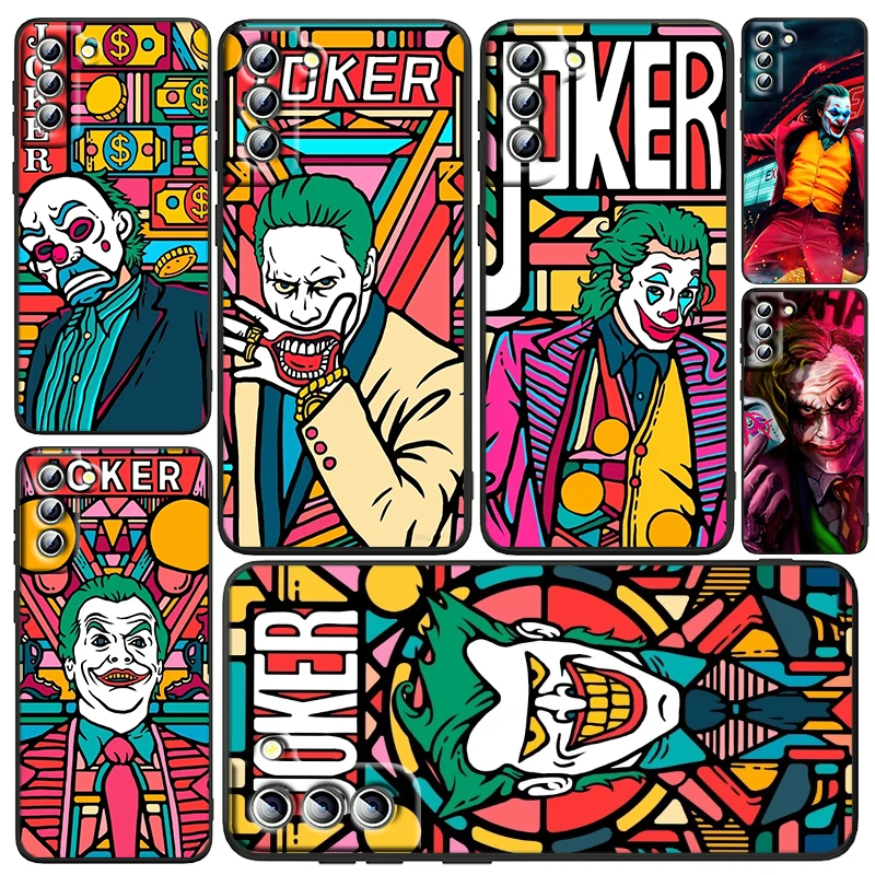 

Art Movie Joker Luxury Cool Phone Case For Samsung Galaxy S23 S22 S21 S20 FE Ultra Pro Lite S10 S10E S9 Plus 5G Black Funda