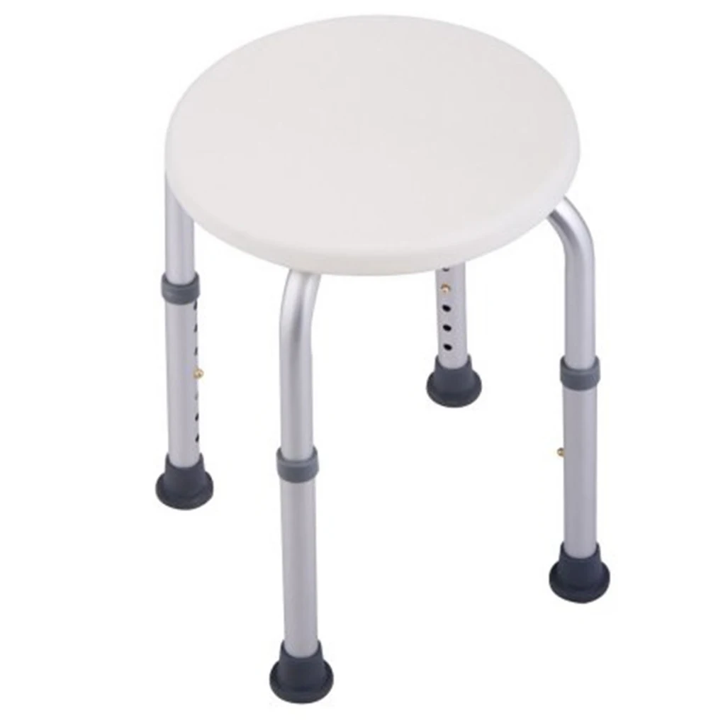 

Height Adjustable Round Bath Shower Chair Elderly Safety Bathing Seat Anti Slip Convenient Bathroom Stool
