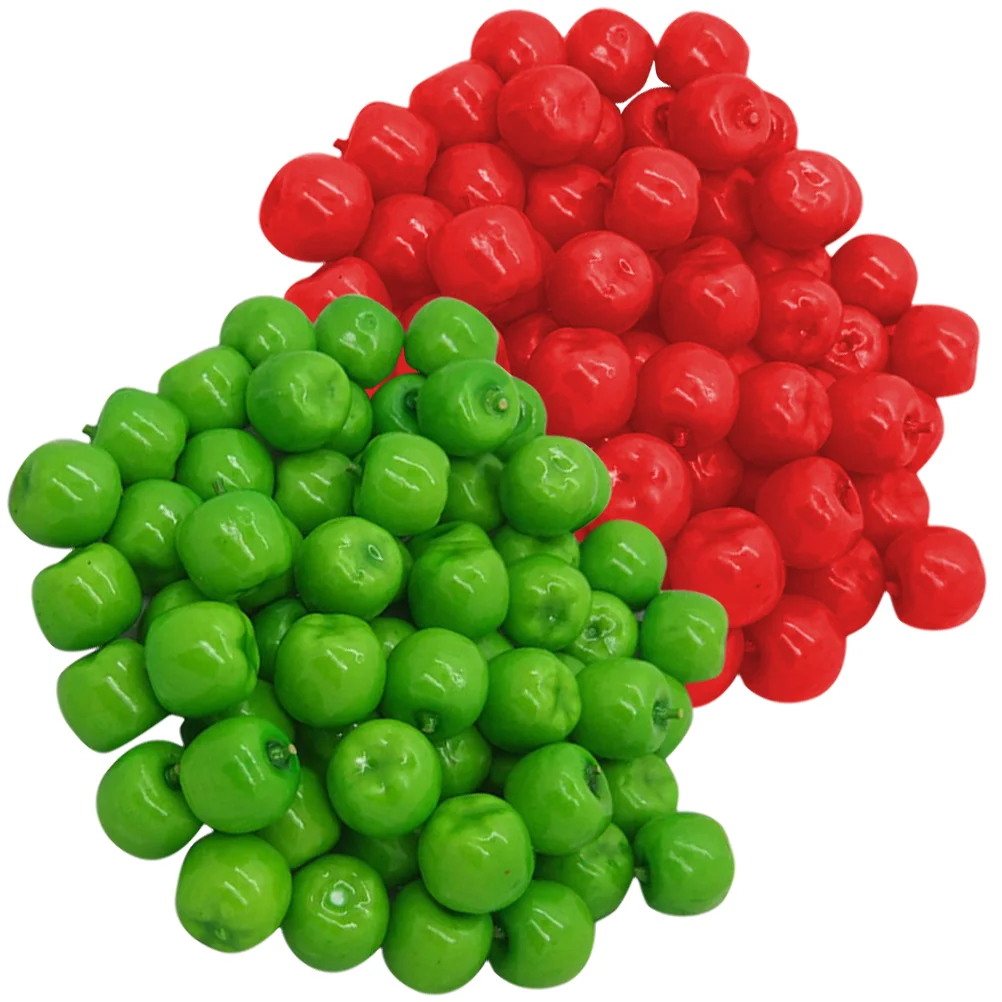 

Apples Fake Fruit Artificial Fruits Christmas Mini Red Model Tree Decor Simulation Lifelike Decorations Green Realistic