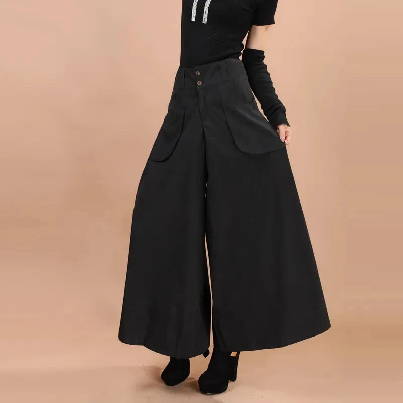 

Wide Leg Pants Women Baggy Korean Fashion Solid Wild Pants High Waist Casual Female Skirt Pants Spring Summer Elegant Trousers