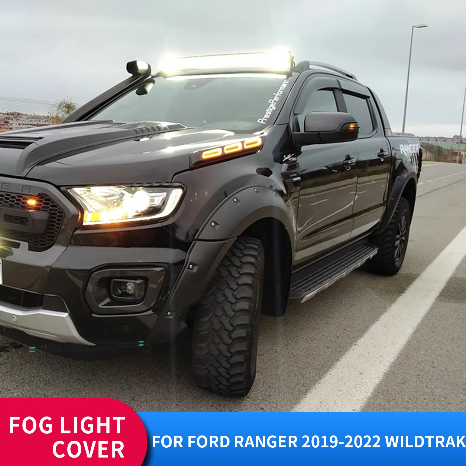 

Fog Light Lamp Cover 4X4 PICKUP Car Accessorie for Ford Ranger T8 wildtrak 2019 2020 2021 2022 Carbon Fiber Deluxe Model