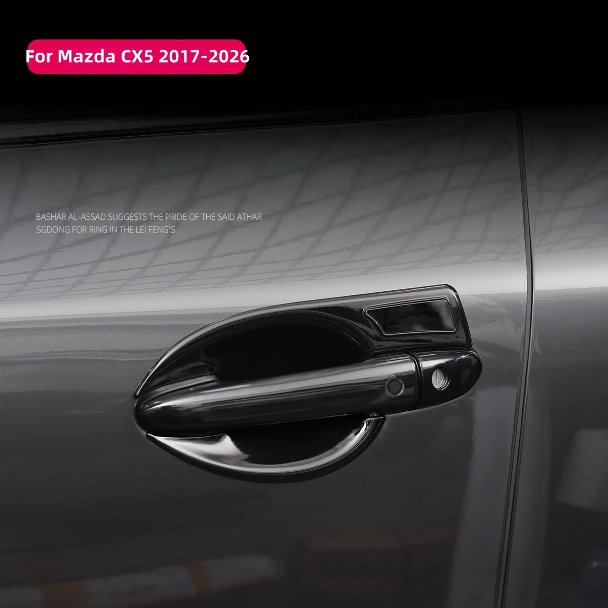 Фото Для Mazda CX-5 KF 2017-2026: Декоративные накладки на ручки и чаши дверей из АБС-пластика с хромированным карбоновым покрытием, аксессуары №3