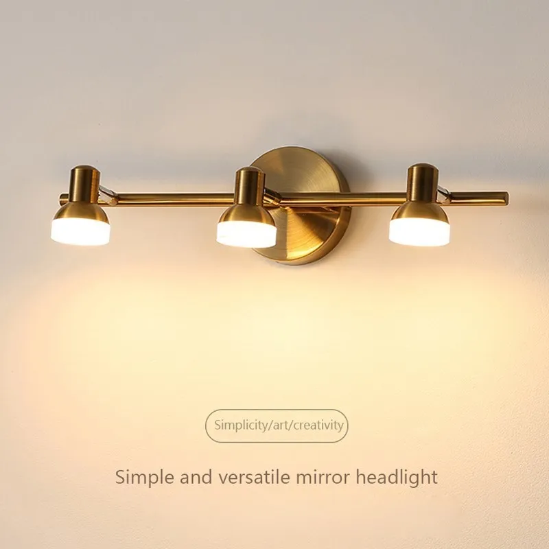 

Modern LED Wall Lamp Mirror Headlight for Bathroom Bedroom Home Decor Fixtures Makeup Lustre Simple Wall Sconce