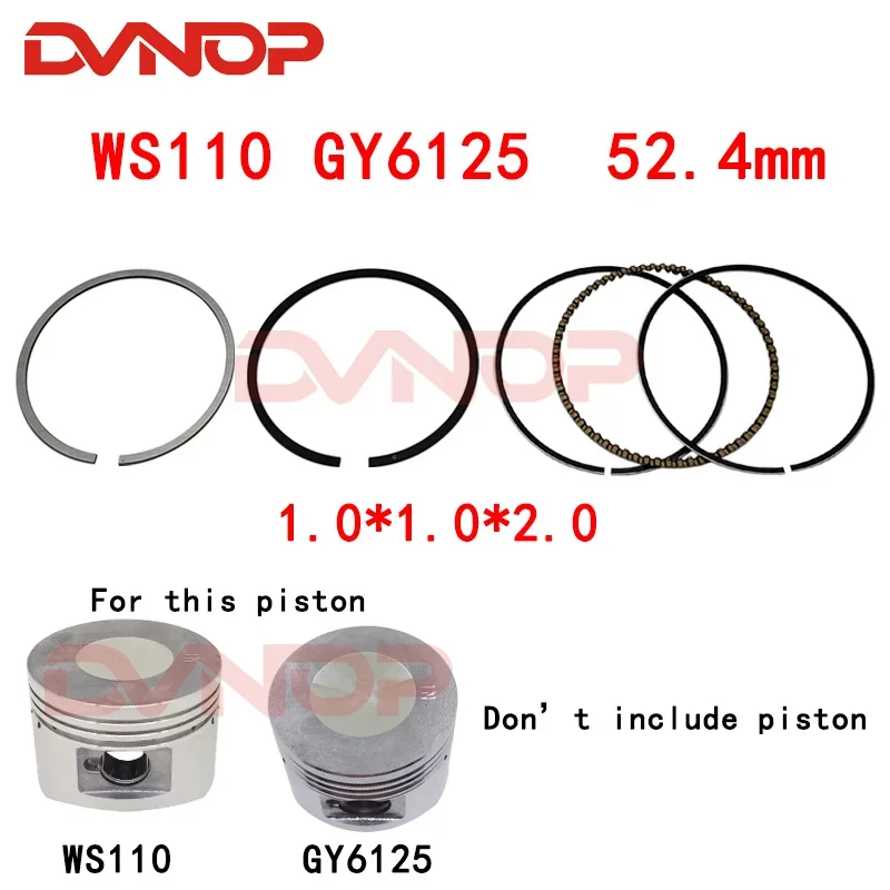 Поршневое кольцо мотоцикла для 50cc 60cc 70cc 80cc 100cc 125cc 37 мм 38 мм 39 мм 44 мм 47 мм 49 мм 50 мм 52 мм 52.4 мм 53,5 мм 56,5 мм 57 мм