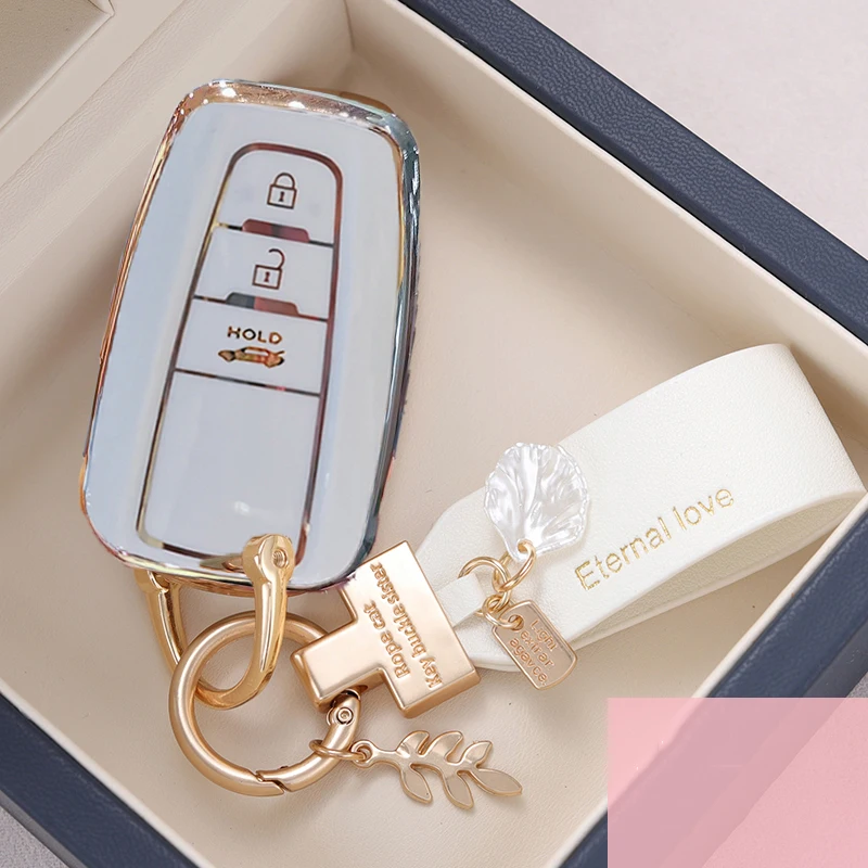 Модный чехол из ТПУ для автомобильного дистанционного ключа, брелок для Toyota Corolla Prius Camry CHR C-HR RAV4 Altis Land Cruiser Prado Keyless