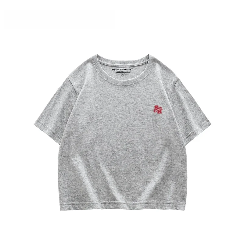 American Vibe Niche Hong Kong Sle Маленькая укороченная футболка женская корейская облегающая