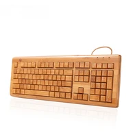 bamboo keyboard wired usb desktop computer taste fresh keyboard from the forest suitable for the elderly and children