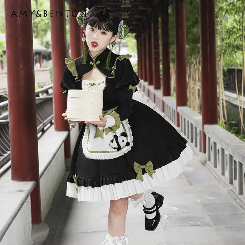 

Chinese Style Lolita Original Authentic Op Dress Women's Cute Long-Sleeved Rojita Dress Female High Waist A Line Short Dress