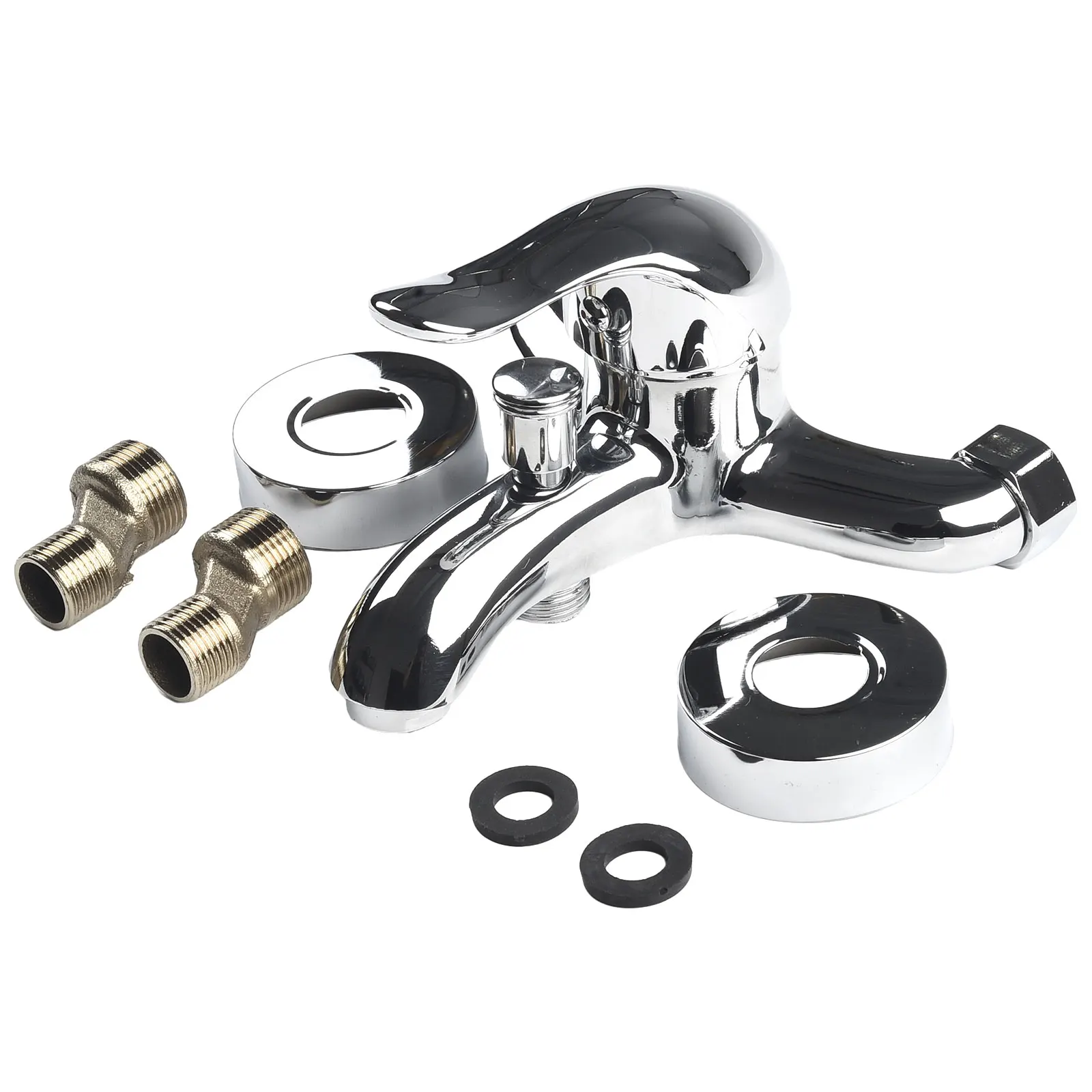 

Durable Basin Faucets Mixing Valve Kits Modern Set Silver Thermostats Triple Zinc Alloy Accessories Dual Spout