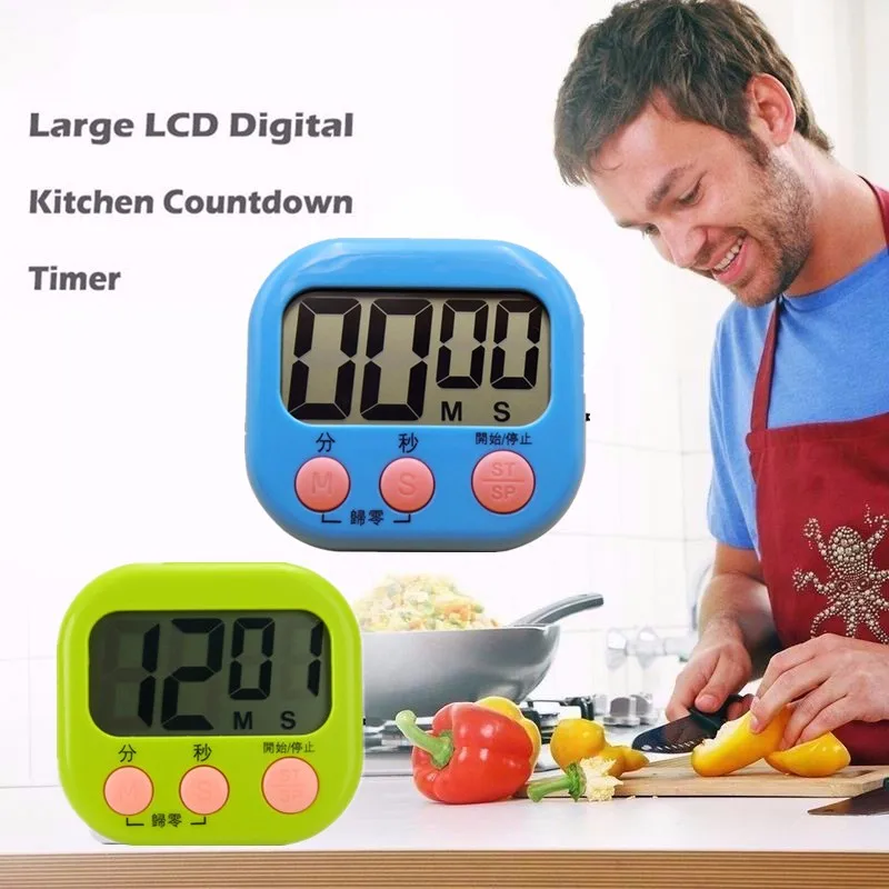 

Mini 8 Colors LCD Digital Super Display Kitchen Timer Countdown Alarm Magnet Clock Sleep Stopwatch Clock Rest Assured Timer