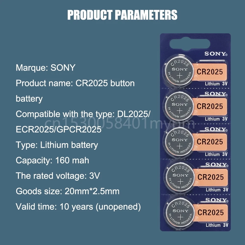 Литиевая батарея SONY CR2025 CR 2025 ECR2025 DL2025 BR2025 KCR2025 L12 3 в Кнопочная монетная для игрушек