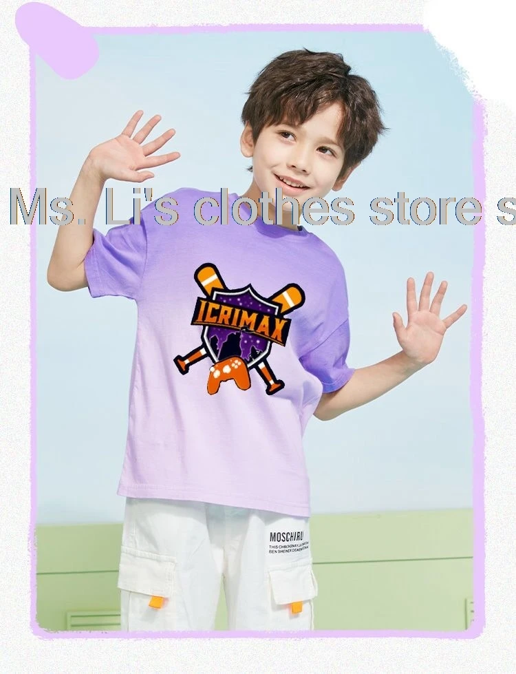 Лидер продаж хлопковая футболка с коротким рукавом для мальчиков и девочек Icrimax