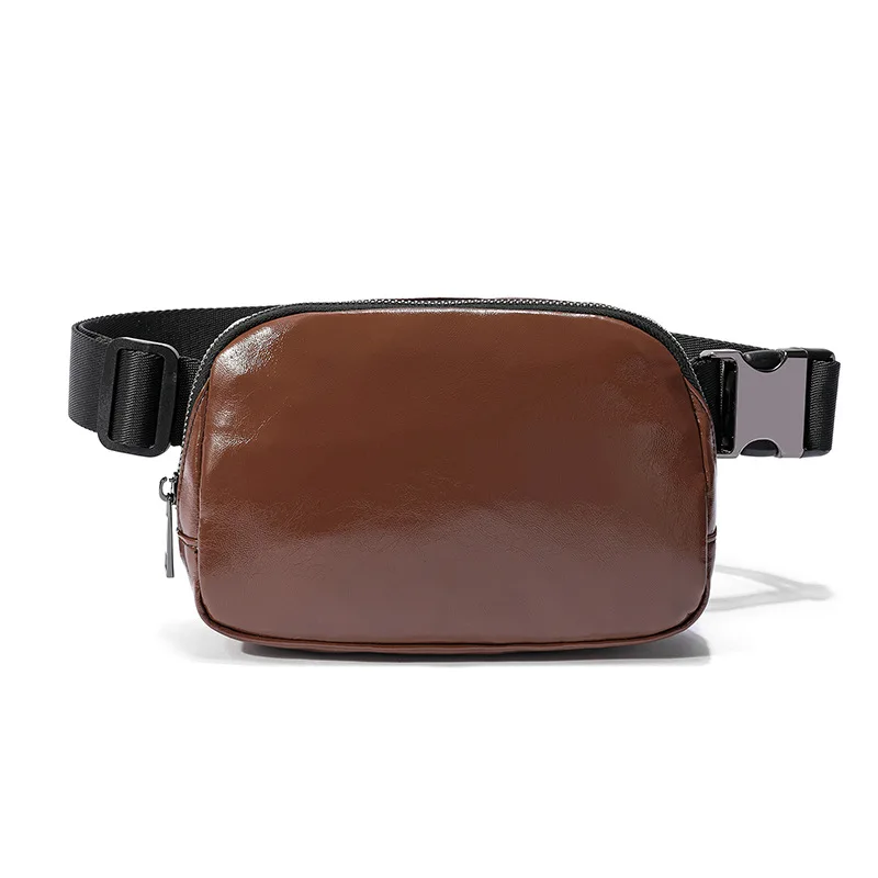 

Leather Men's And Women's Universal Waist Bag Adjustable Cross Body Chest Bag Outdoor Sports Waist Bag Running Walking Waist Bag