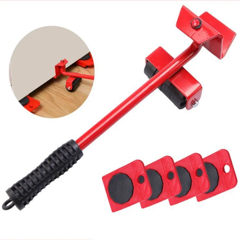 Dropshipping Furniture Mover Set Furniture Handles Tool Transport Lifter Heavy Stuffs Moving Wheel Roller Bar Hand Tools