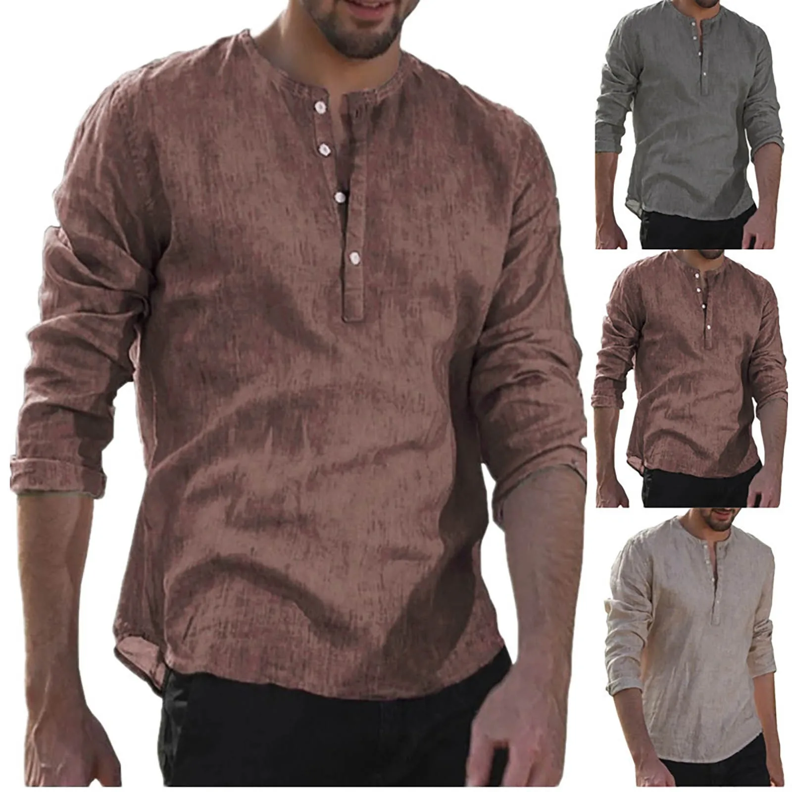 

Long Sleeve Shirts Tall Men'S Autumn Men'S Long Sleeve Shirt Casual Solid V Pack of T Shirts for Men Metallic Long Sleeve Shirt