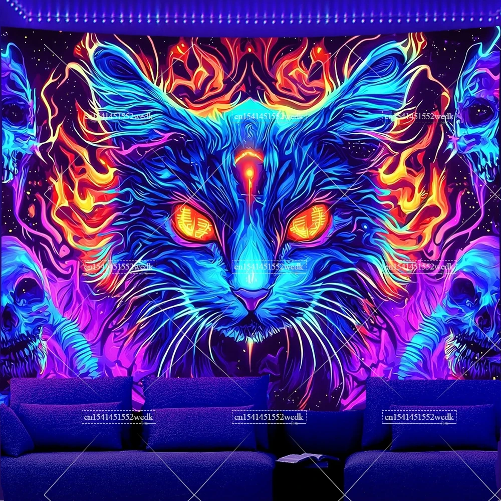 

Гобелен Blacklight с изображением кота FFO