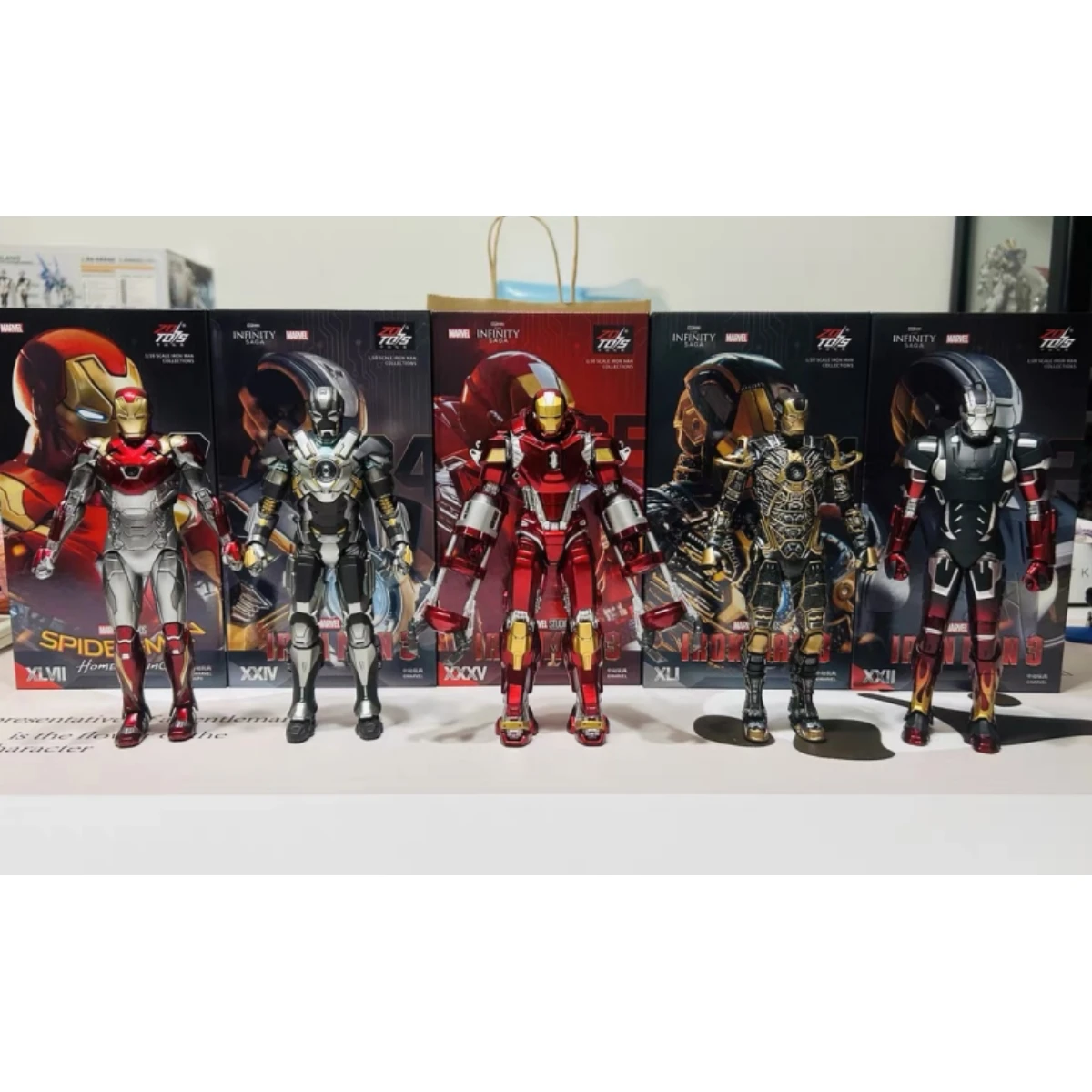 Новый оригинальный Marvel Zdtoys Iron Man 1/10 Mk35 Mk24 Mk22 Mk41 Mk47 Фигурки Модель игрушки Аниме