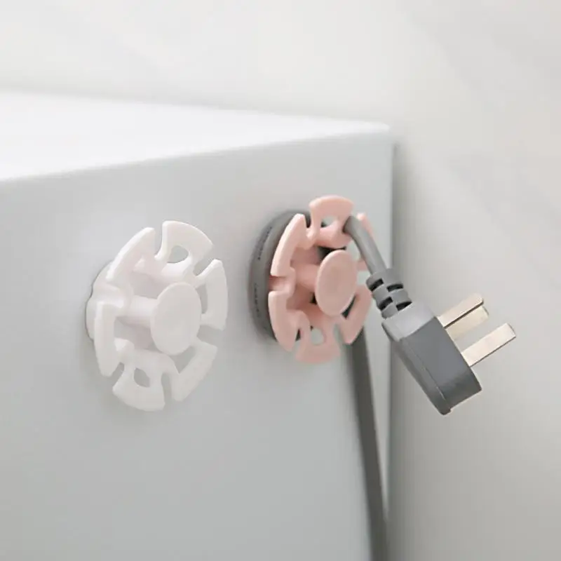 

Free Punch Wire Stick Hook Self-adhesive No Trace Stationery Organizer Multi-function Home Plug Holder Desk Organizers Storage