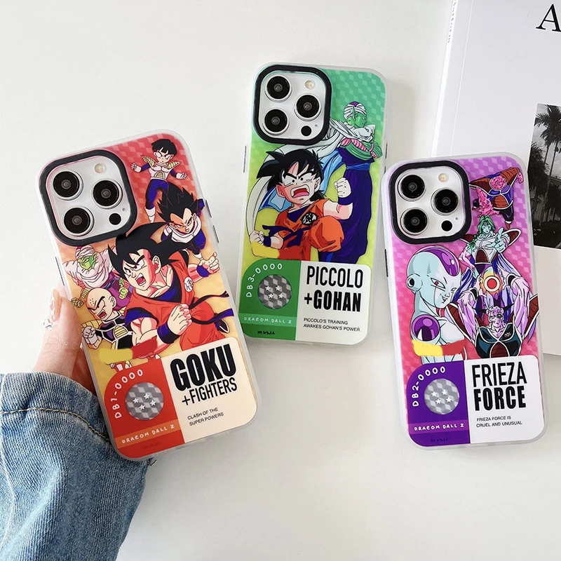 Anime Cartoon Fashion Dragon Ball Son-Goku Frosted Phone Cases For iPhone 13 12 11 Pro Max Couple Anti-drop Soft Back Cover Gift