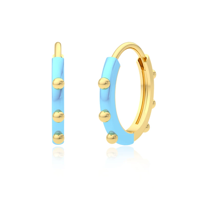 

Bohemian Piercing Colorful Gear Round Bump Ear Hoops for Women Earrings Fashion Jewelry Ins Same Earings Party Pendientes Gifts
