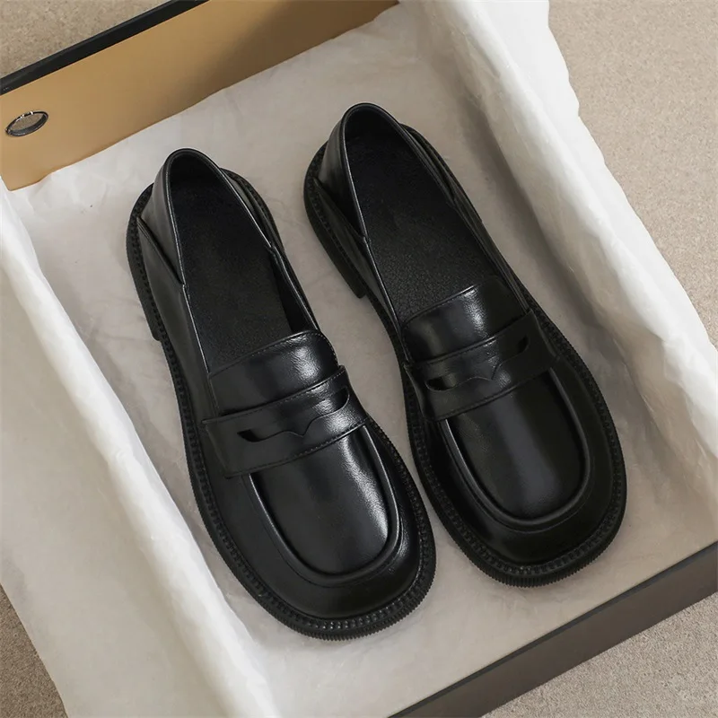 

Flat Shoes Women Slip on Loafers Thick Bottom Causal Spring Summer Mules Shoes British Fashion Moccasins Oxford Zapatillas Mujer