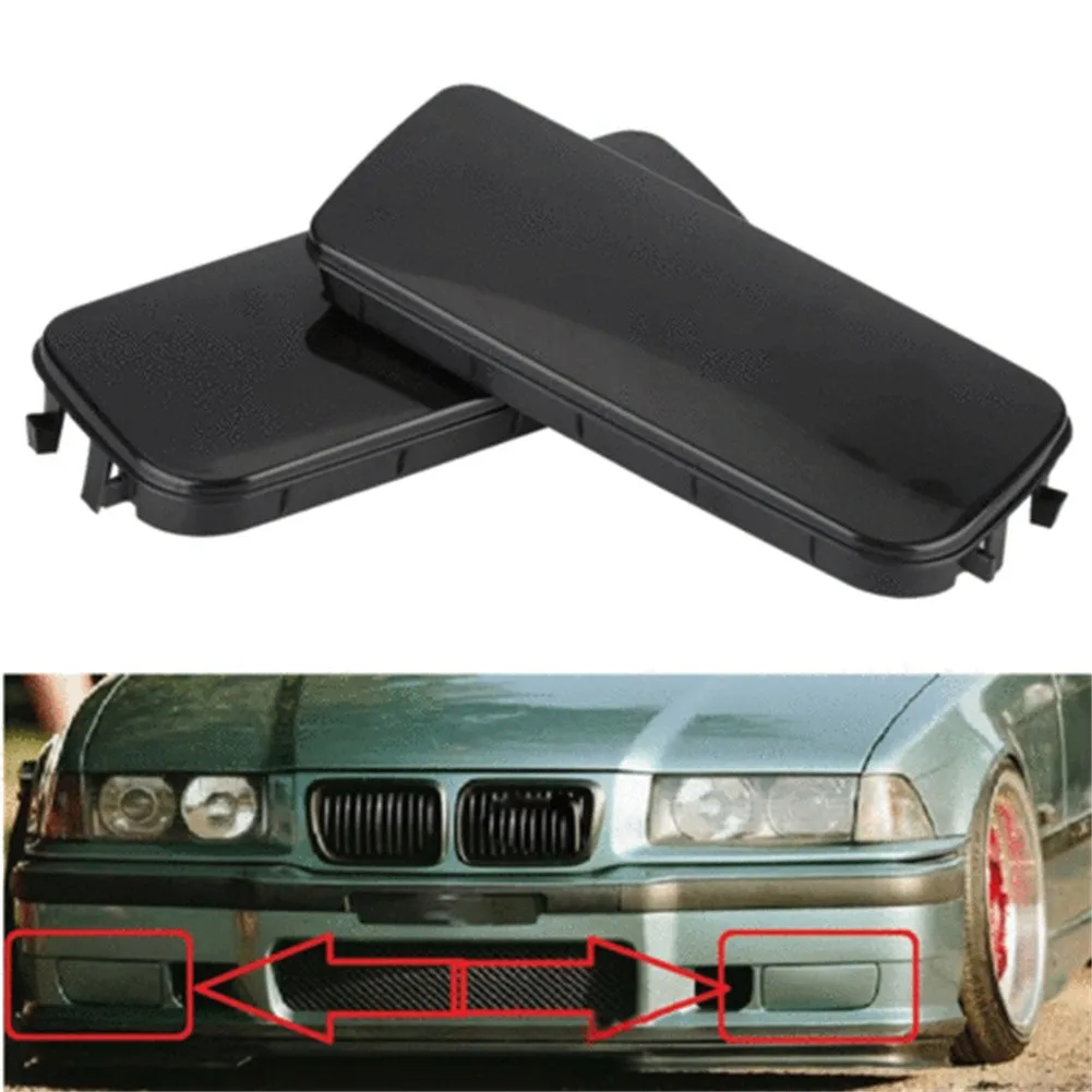 

2xCar Front Fog-Light Hole Cover Cap Black Plastic Auto Fog-Lamp Accessories For BMW E36 3-Series 320i 323i 325i 328i