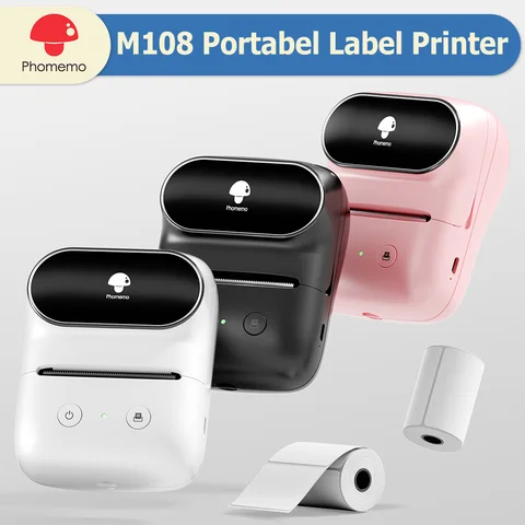 Портативный термопринтер этикеток Phomemo M108 Bluetooth
