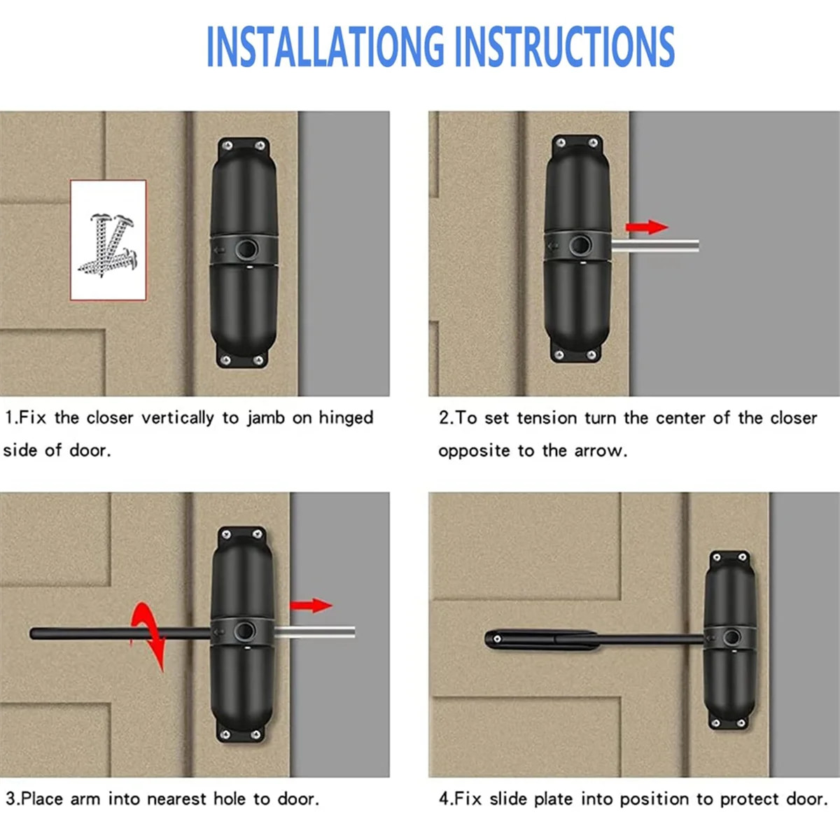 Автоматические Дверные приборы с пружинным замком регулируемый закрывающий