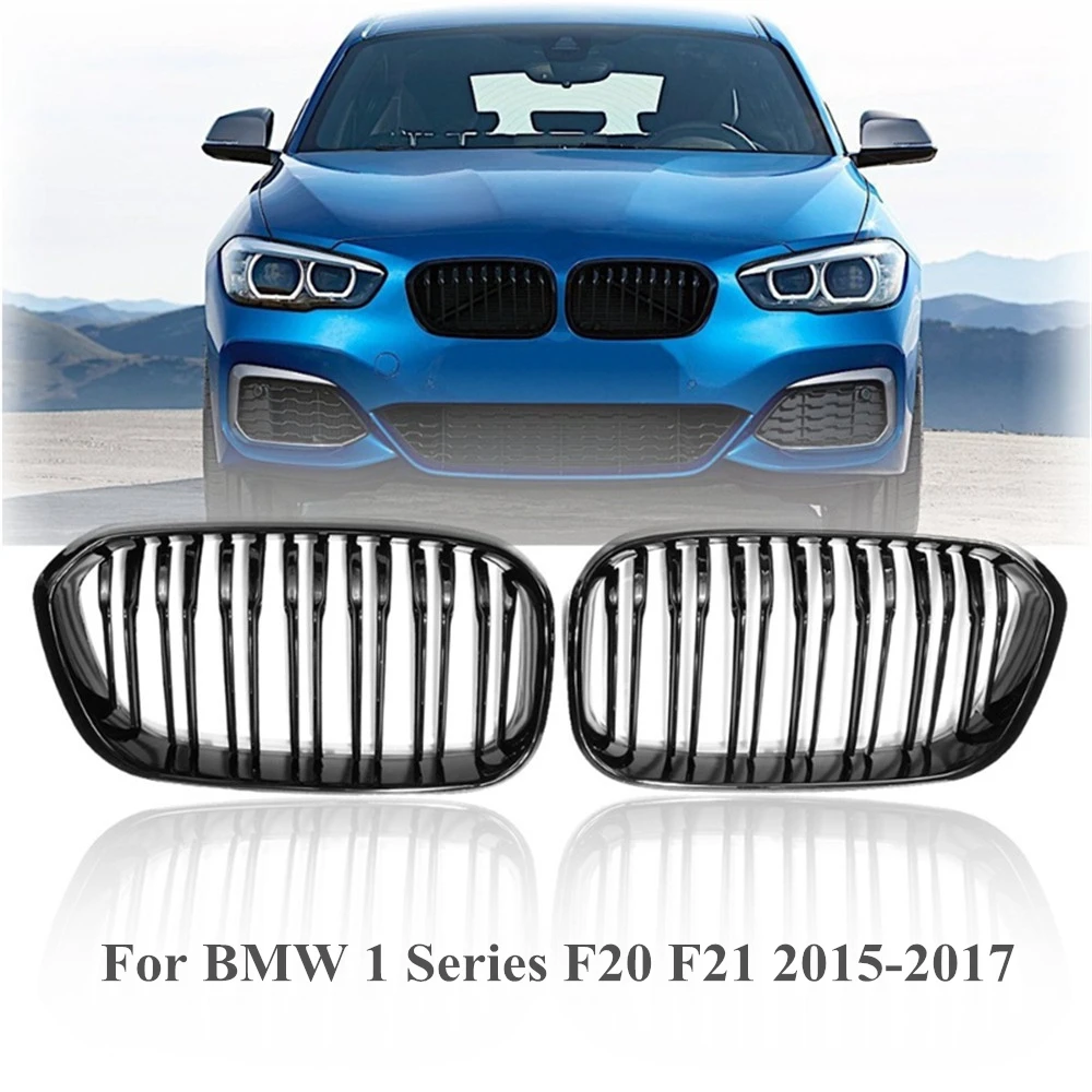 

Car Front Bumper Grilles Kidney Racing Grill For BMW 1 Series F20 F21 LCI 120i 2015-2017 Double Slat Replacement Grille