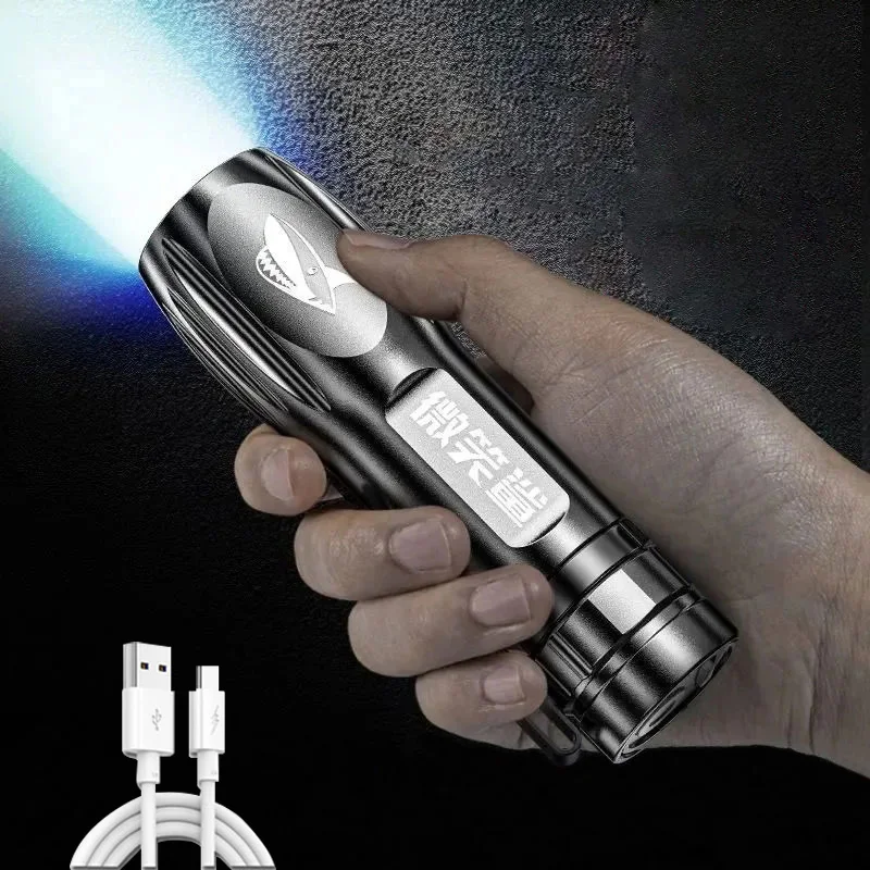 

Светодиодный фонарик с 3 режимами освещения, перезаряжаемый от USB фонарик с фиксированным фокусом, светильник мини-фонарь для походов, водон...