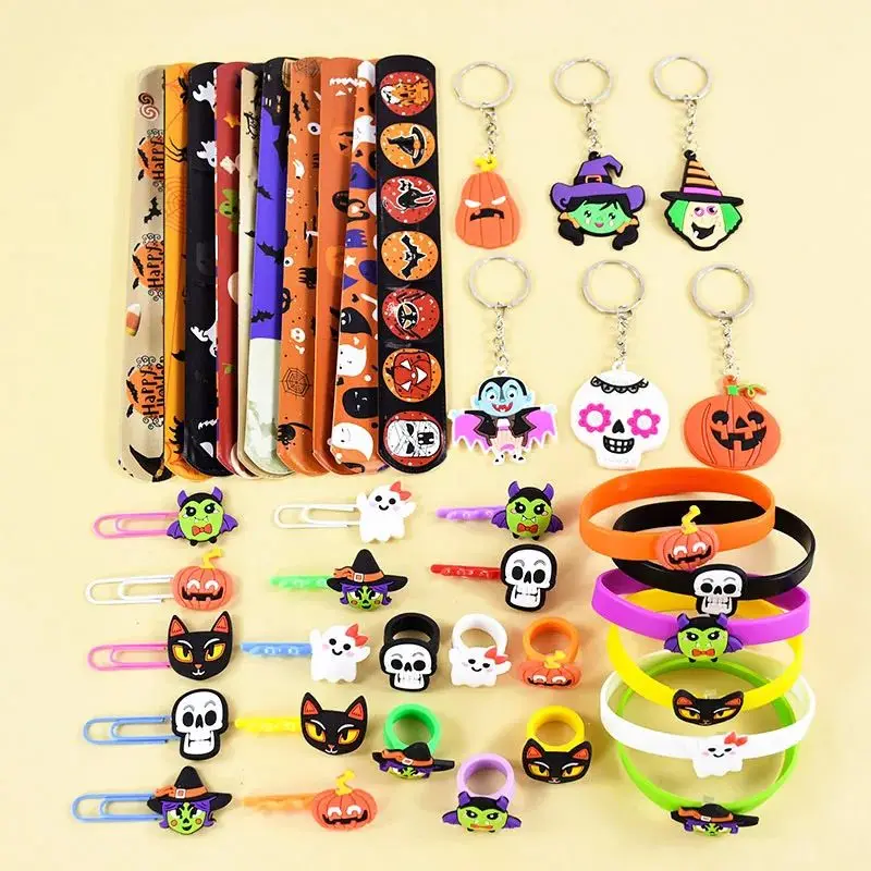 Силиконовые брелки с черепом тыквы браслет кольца детская игрушка половина