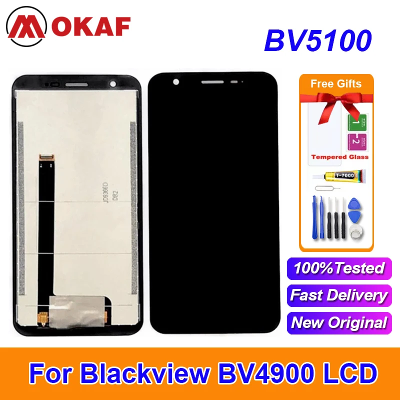 

OKANFU Original 5.7 Inch Blackview BV4900 LCD Display+Touch Screen Digitizer Tested LCD Screen For Bv4900 Pro BV5100 Replacement