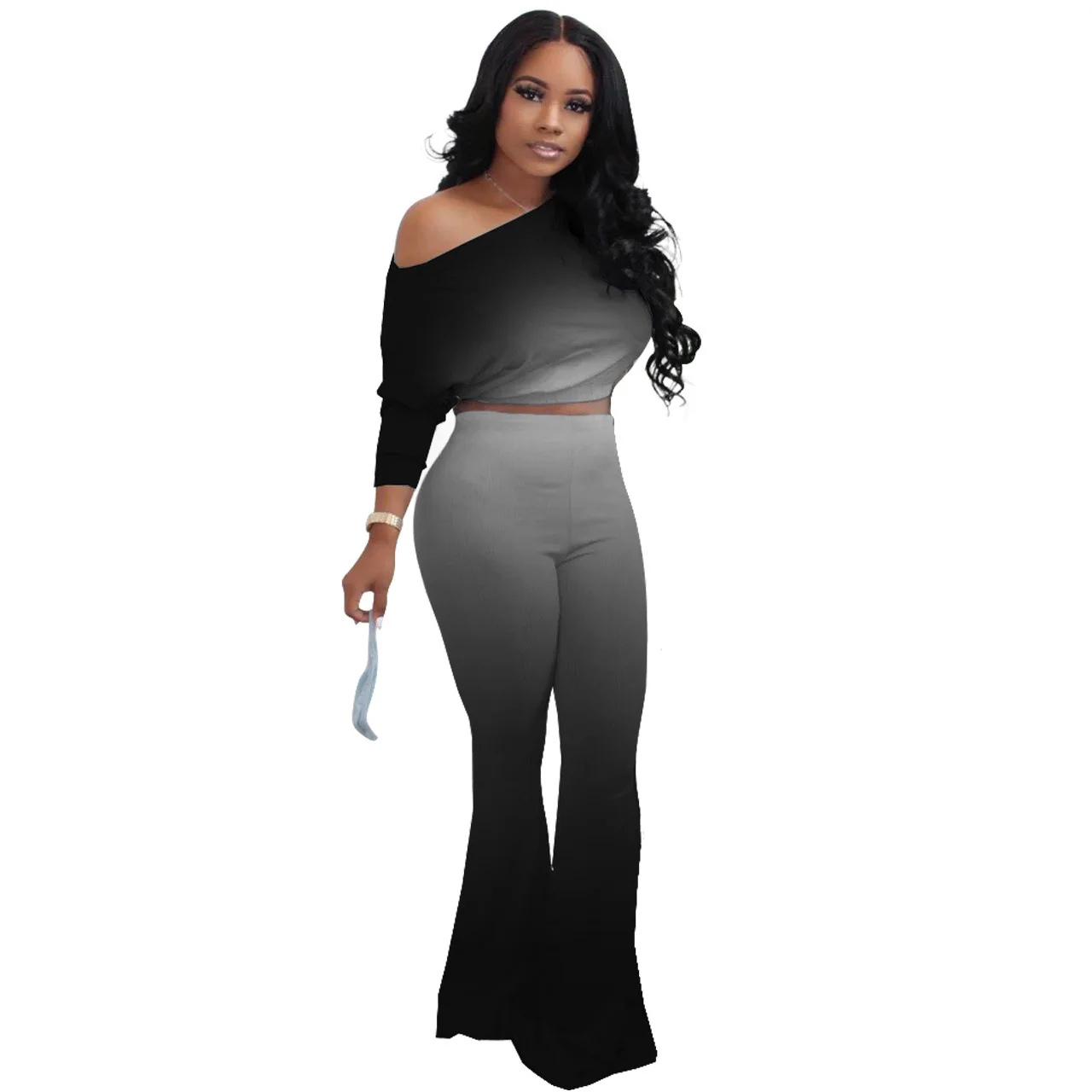 

Fashion sexy gradient two piece set for women 1132