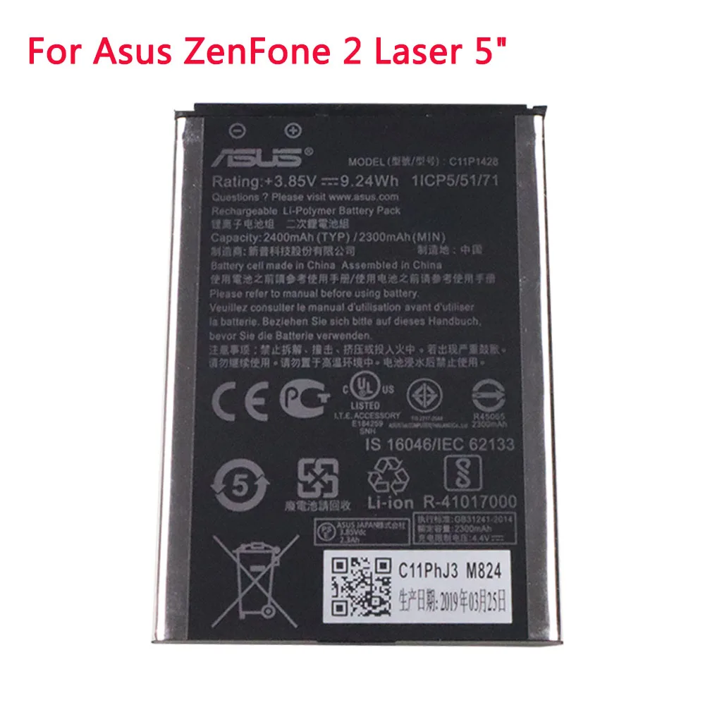 

ASUS Original Replacement Phone Battery C11P1428 2400mAh for Asus ZenFone 2 Laser ZE500KL ZE500KG Z00ED 5" Batteries