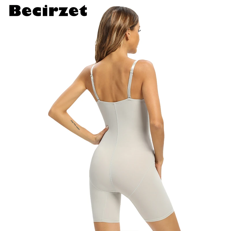 Closed Crotch Playsuit Grey Cup Bodysuit Women Skinny Sleeveless Strapy Romper Shapewear Compression Body Shaper Curve