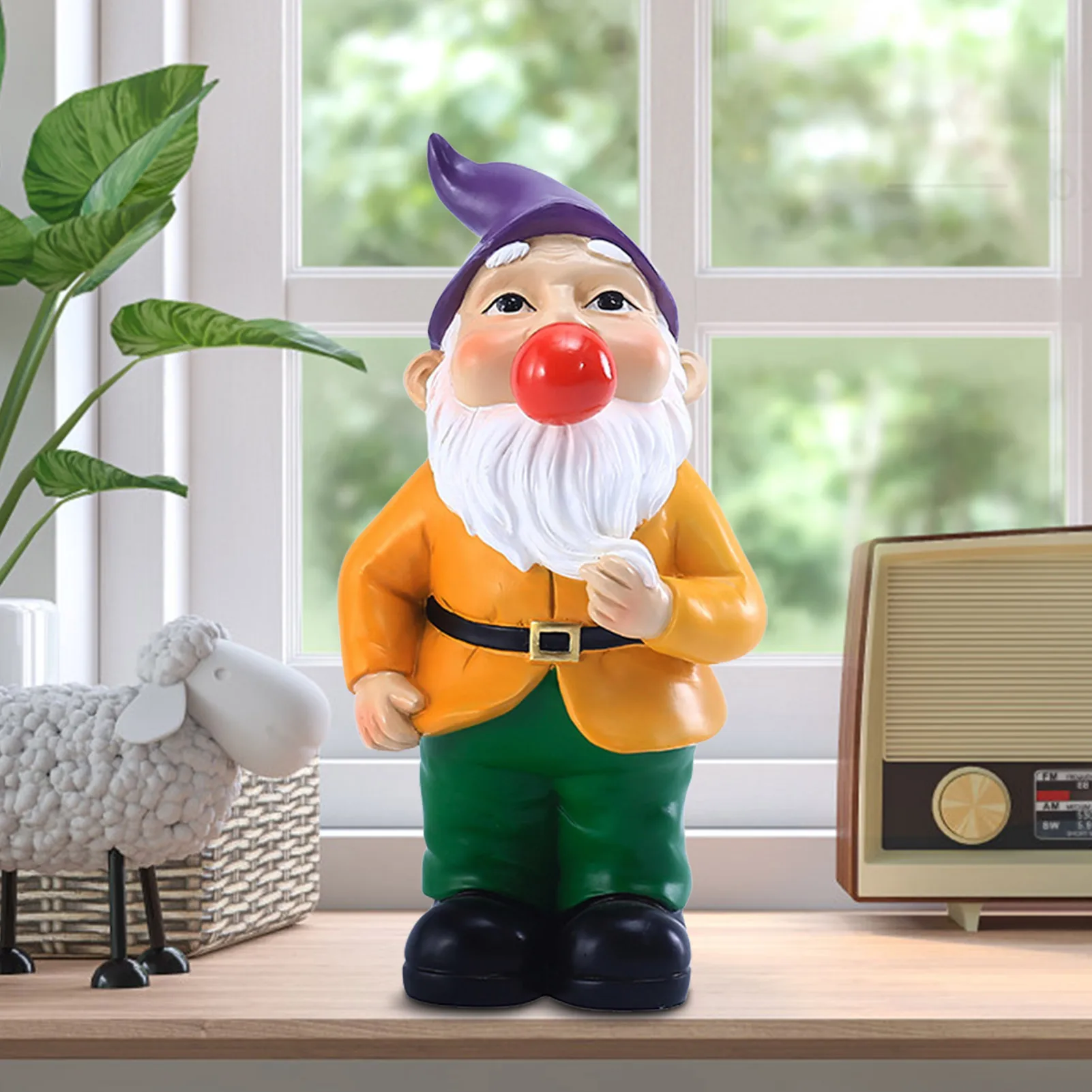 

Outdoor Garden Gnomes Statue Dwarf Figurines Ornament Resin Sculpture Rocking Chair Drinking Gnome Statue Tabletop Home Decor