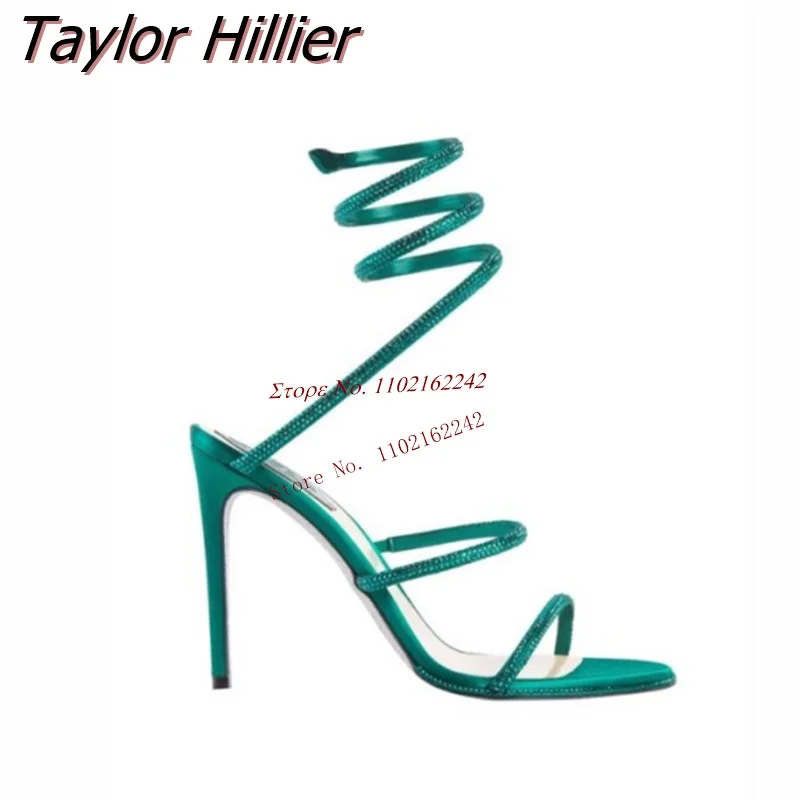 Новые женские сандалии со змеиным принтом с круглым носком на высоком каблуке