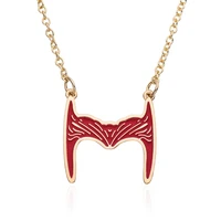 scarlet witch pendant necklace enamel fashion choker wanda red helmet collares femme jewelry accessories