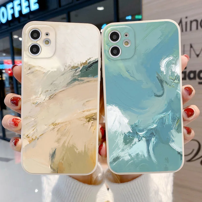 

Watercolor Rendering Case For Oppo A94 A83 A8 A7 A59 A55 A52 A39 A37 A16 A15 A54 A5 A9 2020 Cover Realme 9i C25 C21 C17 8i 9 Pro
