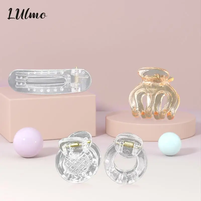 

10pcs/pack Acrylic Claw Clip DIY Epoxry Resin Cute Transparent Hairpin Plastic Mini Hair Clips Jewelry Making HairAccessories