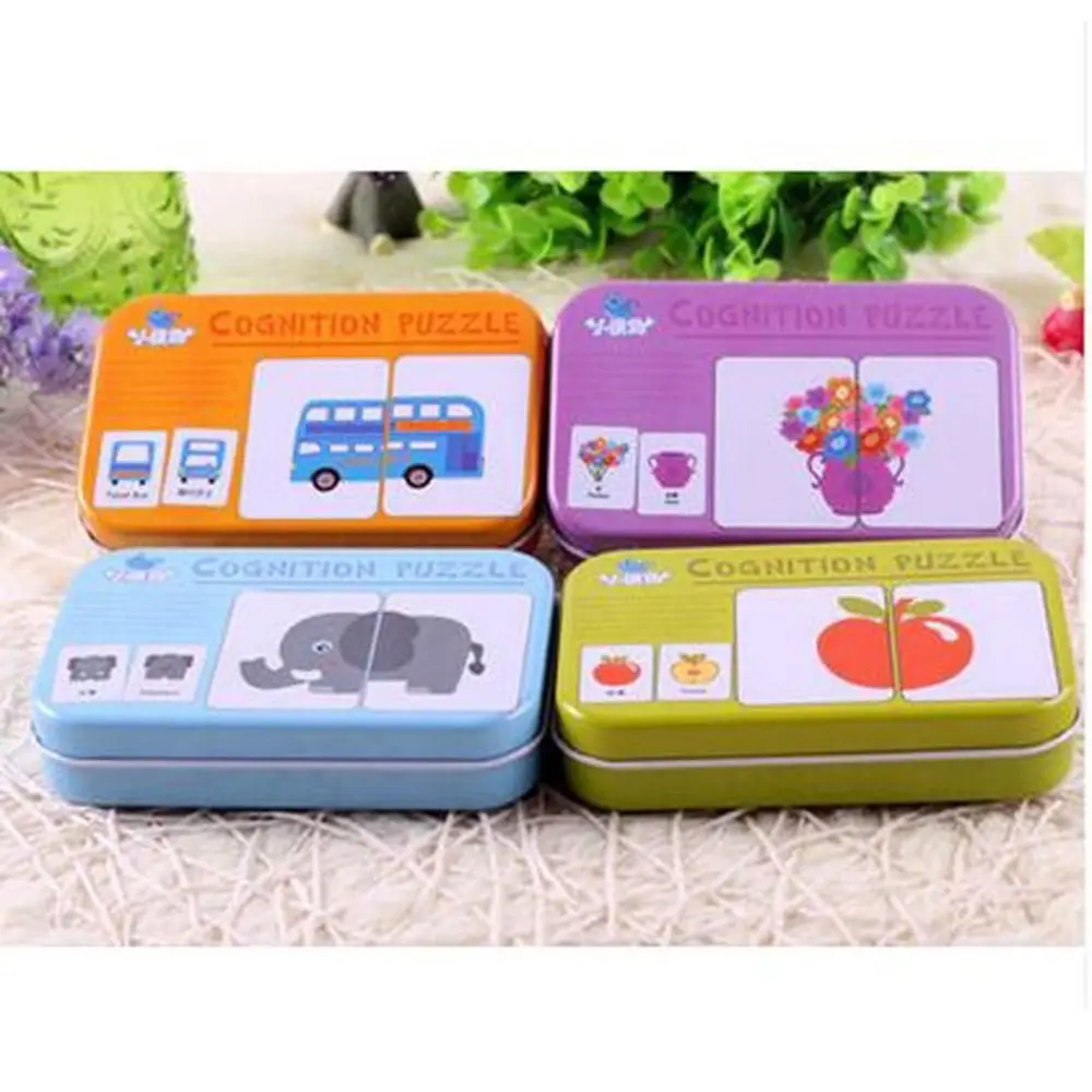 

Toddlers Cartoon Animal Life Car Fruit Early Educational Toys Puzzles Toys Matching Game Cognitive Card