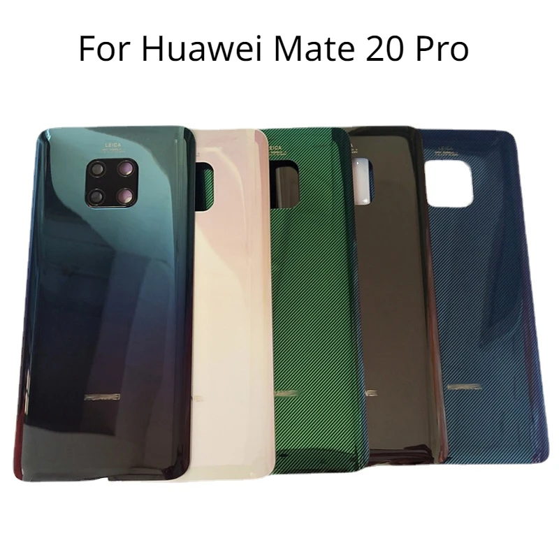 

Новое заднее стекло для Huawei Mate 20 Pro задняя крышка батарейного отсека задняя крышка корпус с объективом камеры Замена