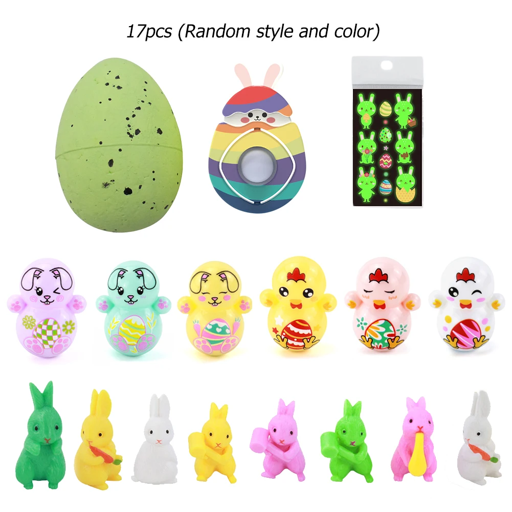 

Mini Toy Filled Easter Eggs Bunny Miniature Tumbler Surprise Egg Gift for Kids Easter Toy Home Pendant Create Atmosphere