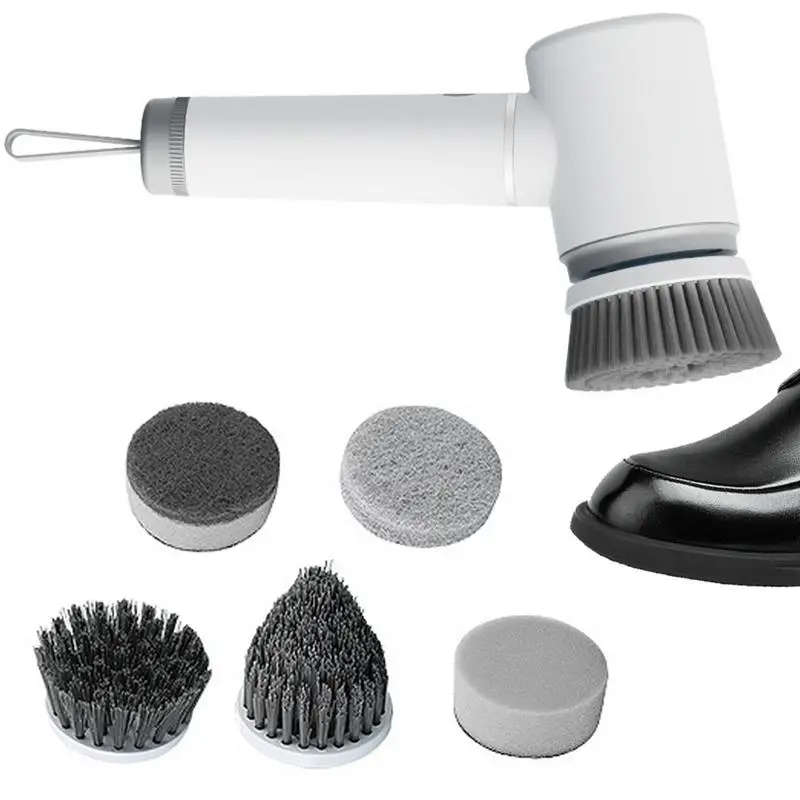 

Cordless Electric Cleaning Brush Electric Spin ScrubberSpin Cleaner With 5 Replaceable Brush Heads Bathroom Scrubber For Wall