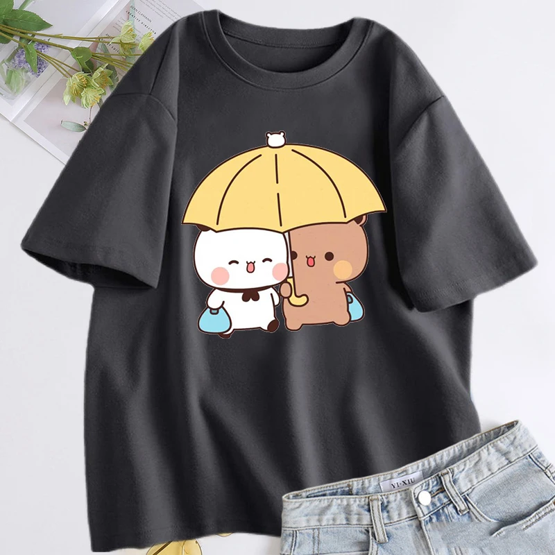 

Cute Bubu and Dudu T Shirt O Neck Short Sleeve Tshirts Womens Clothing Summer Cartoon Streetwear 90s Aesthetic Clothes