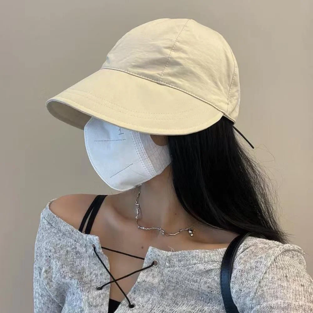 Su Yan Street Shooting Fisherman Hat Women's UV Protection Large Head Circumference Sunshade Big Brimmed Hat Breathable