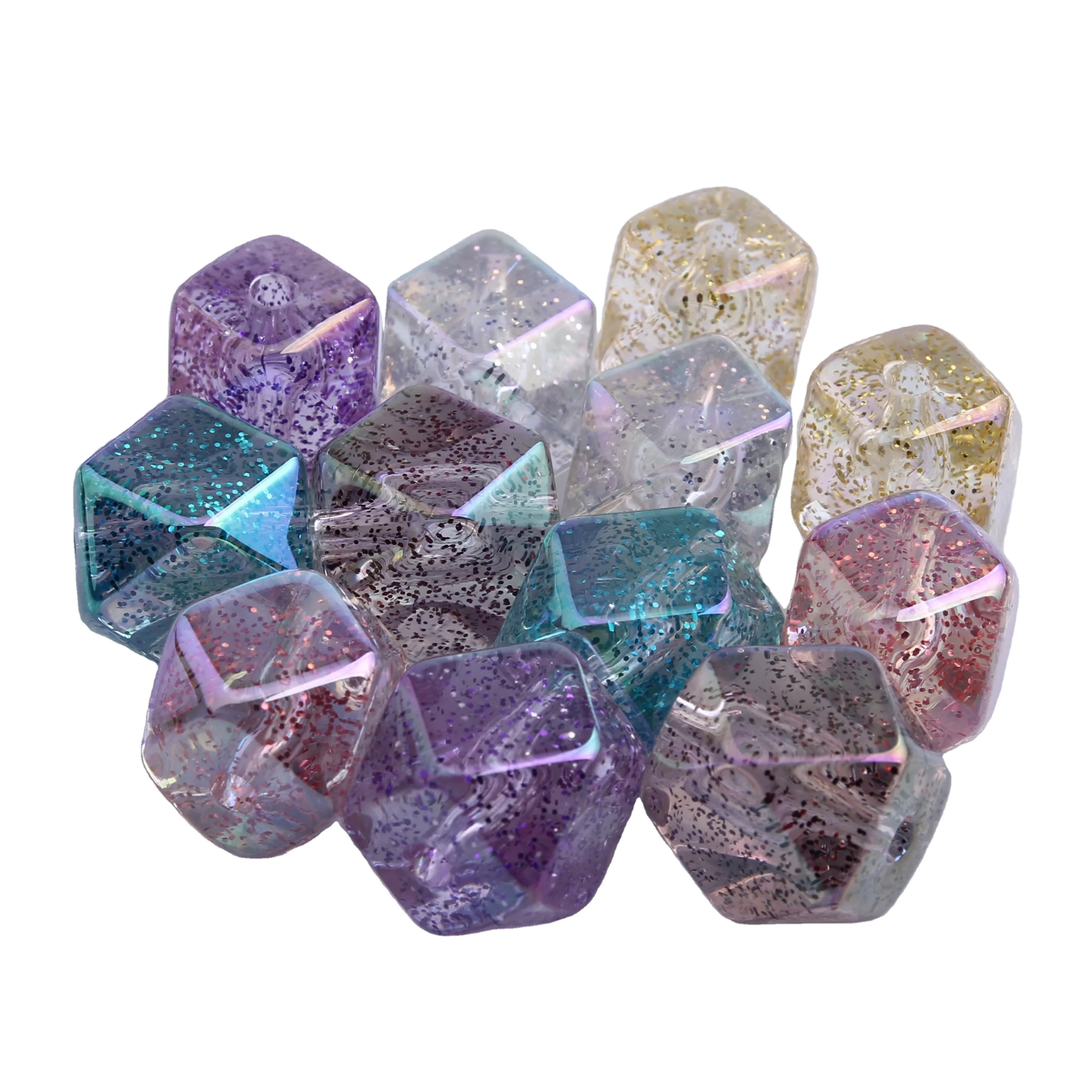 Оптовая продажа дешевые акриловые блестящие бусины OYKZA для детского ожерелья